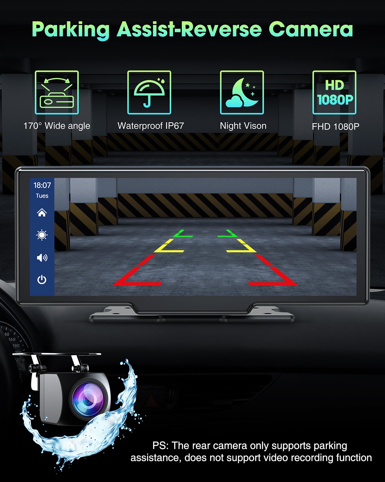 TOGUARD Wireless Car Stereo Apple Carplay with 1080P Rear Camera,9.26" Portable Touchscreen Car Play Screen for Car, Car Radio Receiver with Android Auto,GPS Navigation,Bluetooth,Airplay, FM,Si