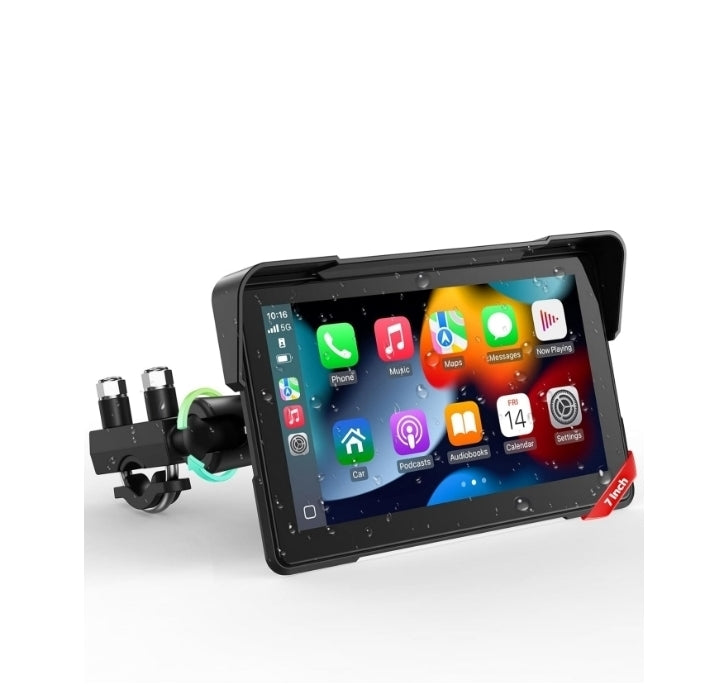 CA: RC19XXXCXX, Waterproof Motorcycle Carplay Screen with Apple Carplay & Android Auto, Carplay Motorcycle GPS Navigation System & Music, 7-Inch Carplay Moto Touchscreen for Motorbike