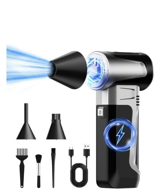US: TF01, Upgraded Compressed Air Duster with 3 Gear Adjustable, Rechargeable Cordless Air Blower for Car, Home, Computer, Keyboard, Outdoors