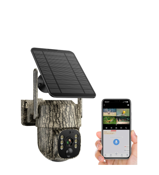 US: TC32B,Cellular Trail Camera- 4G LTE with Unlimited Data, 360° View HD Live Streaming Solar Panel Night Vision Motion Detection Two-Way Audio Game Camera for Hunting & Outdoor Security
