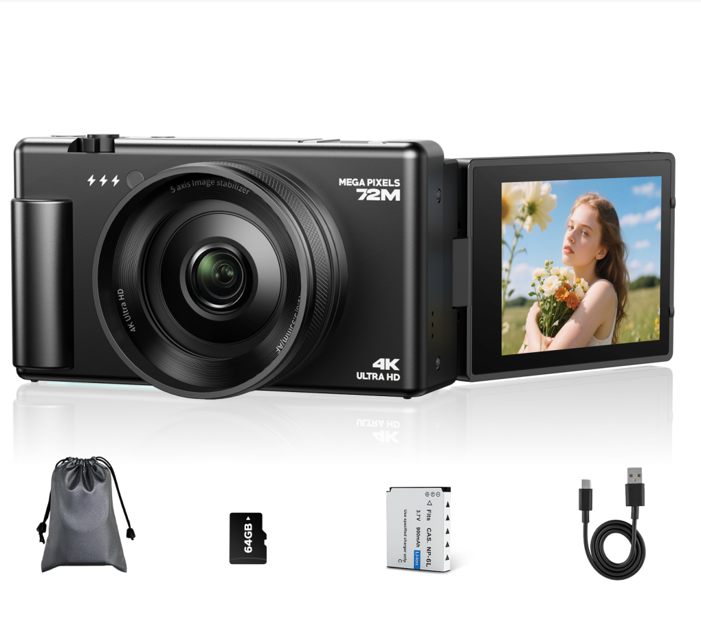US: AC18A, Compact Vlogging Camera with Flip Screen