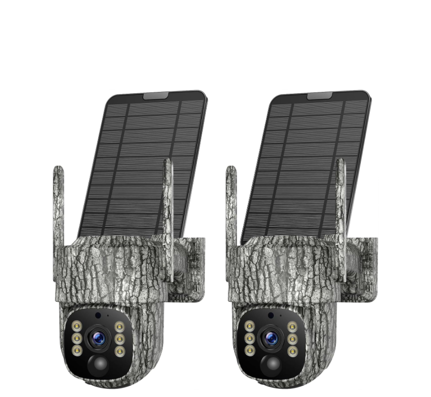 US: TC32BFXXUS,4G LTE Cellular Trail Camera, 360° Live Streaming Solar Game Camera 2.5K SIM Card Included, Auto Tracking Security Cameras Wireless Outdoor with Night Vision, Motion Activated for Outdoor, 2 Pack
