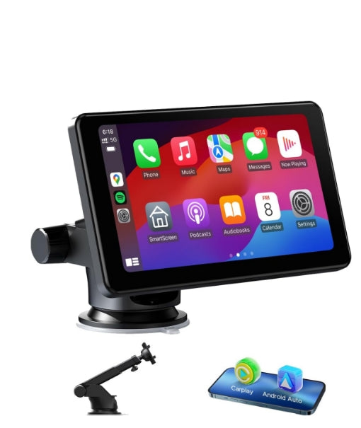 CA: RC08DXXAXX, Wireless Carplay Screen for Car,7" HD Portable Car Stereo with Apple Carplay and Android Auto,Portable Touch Screen with Voice Control,Mirror...