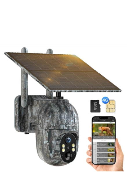 FR: TC27, 4G LTE Camera de Chasse Solaire 2,5K FHD, Caméra de Chasse Vision Nocturne Infrarouge avec Carte SIM, Camera Chasse Exterieur Activée par Le Mouvement IP66 Étanche pour Surveillance Animaux