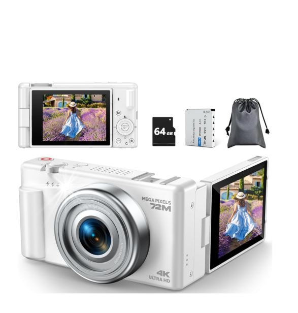 ES: AC18XAXXXX, Cámara Digital 4K, Vlog Cámara de Fotos Antivibración con Enfoque Automático de 72MP 18X Zoom