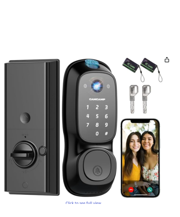 US: DL03XXHXXX, Smart Lock with Camera & Doorbell, 3-in-1 Smart Deadbolt for Front Door, Fingerprint Keyless Entry Door Lock with Live View, Video Smart Lock Built-in Wi-Fi, Auto Lock, Siri Unlock, IP66 Waterproof