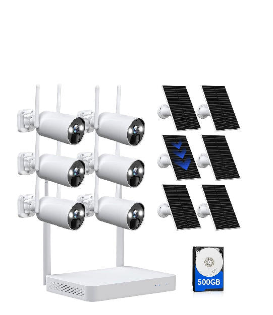 US: SC17, 6-Cam Kit Wireless Security Camera System, 4MP Solar Powered Security Camera with 500GB HDD