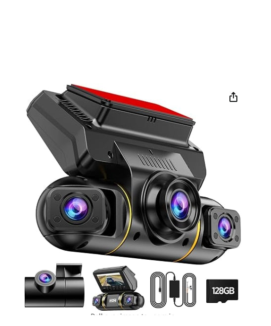 US: DC21AXXXXX, Dash Cam Front and Rear Inside with Hardwire Kit for 24h Security Parking Monitor, 360 Degree View 4 Channel 1080P Dash Camera for Cars Left Right, IR Night Vision Dashcam, Free 128GB Card