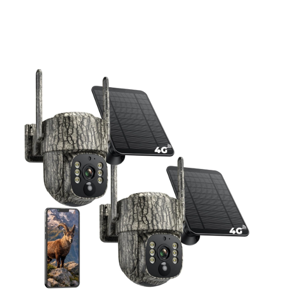 US: TC32BIXBUS,4G LTE Cellular Trail Camera, 2.5K 360° Live Feed with SIM Card Included | Solar Game Camera Auto Tracking Security Cameras Wireless Outdoor with Color Night Vision, Motion Activated for Outdoor