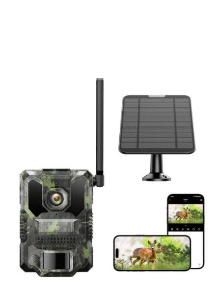 CA:TC36AXPXCA, Cellular Trail Camera, Trail Camera 2.5K HD Live Feed with 4 Area in 1 Screen, Smart PLR Detection 4G Camera Built-in SIM Card 10x Digital Zoom Solar Game Camera No WiFi Needed
