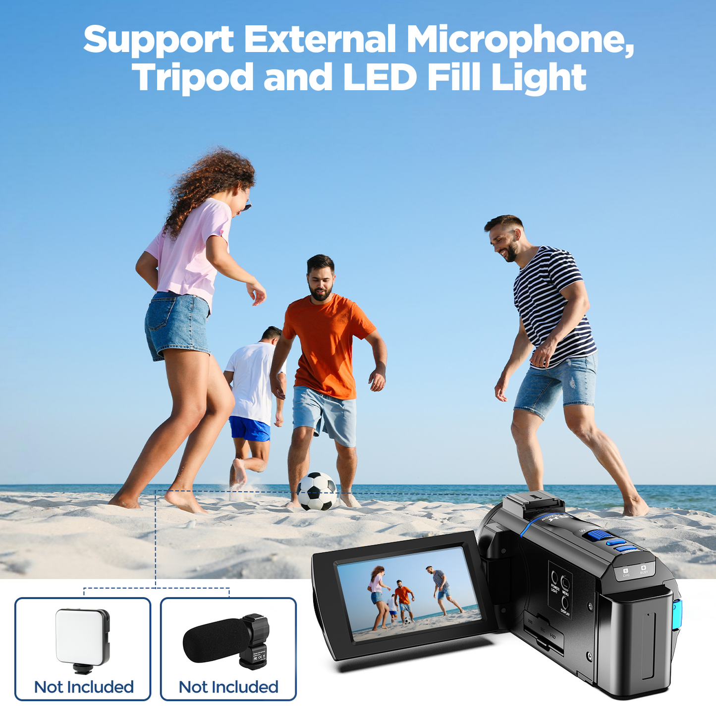 Campark AC11A 4K 30FPS Video Camera 48MP Camcorder with IR Night Vision, 3.0" Touch Screen