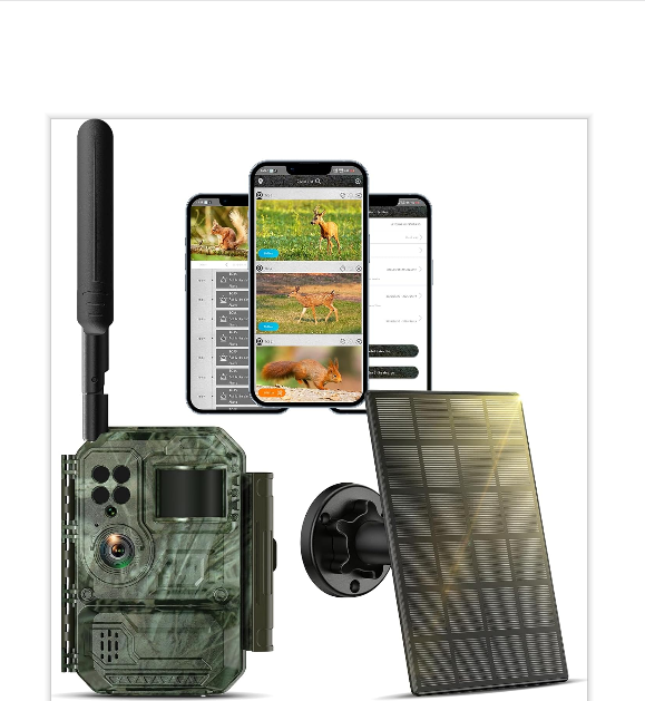 US: TC35ACPXCA,Cellular Trail Camera- Trail Camera Color Night Vision, FHD Live Feed Solar Powered Game Camera, No WiFi Needed Built-in SIM Card & 7800mAh Battery 4G Camera