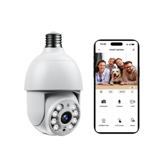 CA: SC30, Topiacam 4MP Light Bulb Security Camera, 360° 2K Cameras Wireless 2.4GHz Outdoor/Indoor with Color Night Vision, Motion Detection, Audible Alarm, Auto Tracking, SD&Cloud Storage Alexa