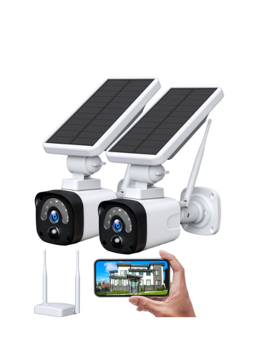 CA: SC14A  2K + Metal Housing, CAMBLINK Solar Wireless Security Camera System, Wireless Base Station, Night Vision, Motion Detection, 2-Way Audio, APP Remote, IP65 Waterproof, Home Outdoor Indoor, 2PCS