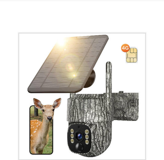 FR:[Only for Cdiscount]TC32BXPXEU, Caméra de Chasse Solaire 4G 2.5K 360° PTZ Suivi Auto, Vision Nocturne, Alerte APP avec Carte SIM