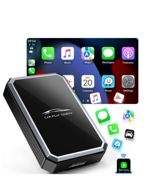 US: [Only for Walmart] RC25XXXDXX, HDMI Input Car TV & Wireless CarPlay Adapter – 2-in-1 Dongle Convert Wired to Wireless CarPlay, Stream TV Stick/Switch/iPhone to Car Screen, Plug & Play for Factory Car Stereo 2016+ & iOS 12+