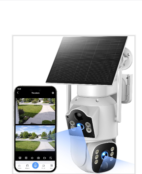 US: TC39XCXXUS, Dual Lens Solar Security Cameras Wireless Outdoor, 360° PTZ Auto Tracking, 2K HD Color Night Vision, 4G LTE Cellular Security Camera with SIM Card, IP66 Waterproof, 2-Way Audio,No WiFi Needed