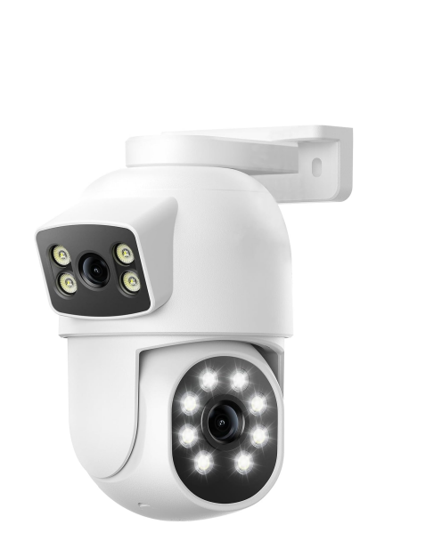 US: BC1018, Camcamp Dual Lens Security Camera Outdoor, 2K Full HD Video, 360° View Pan/Tilt Surveillance & Security Cameras with Color Night Vision, Easy to Install, PIR Alarm