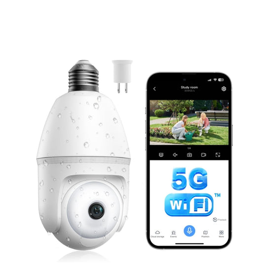 US: SC47,Light Bulb Security Camera - 5G& 2.4GHz WiFi Outdoor Indoor Security Cameras for Home Security 360° Panoramic Camera,Motion Detection and Siren Alarm...