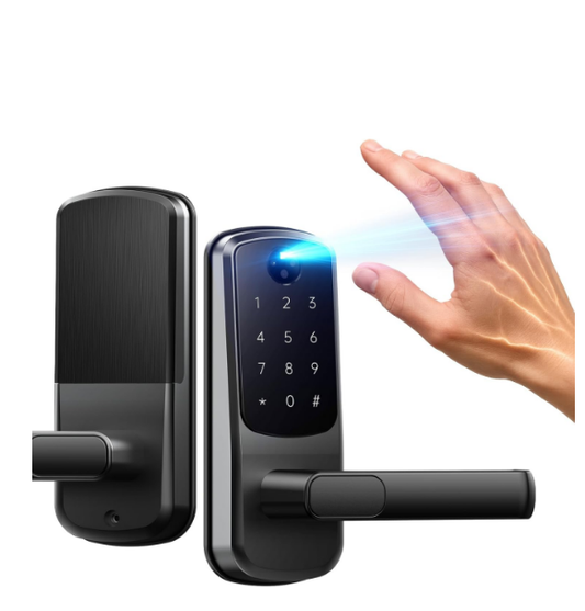 US: DL04XAHXXX, Palm Vein Smart Lock, Smart Door Lock with Palm Vein Recognition, Keyless Entry Smart Locks with Handle for Front Door, 4 AA Batteries Included, IP65 Waterproof