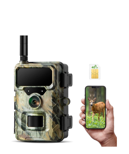 DE: TC31A,  4G Wildkamera mit Handyübertragung APP, 1080P 32MP Wildtierkamera mit Nachtsicht Bewegungsmelder, Wildkamera mit SIM Karte 120° Weitwinkel 0.1s Schnelle Trigger IP66 Wasserdicht