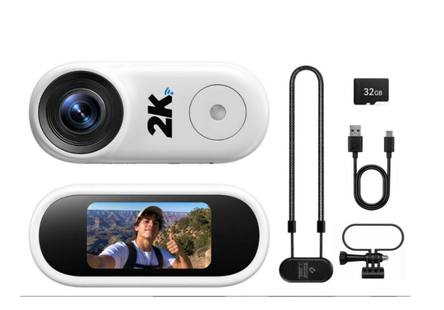 UK: AC33XEXXXX,2K Mini Body Camera, Thumb Size POV Action Camera with 32GB SD Card