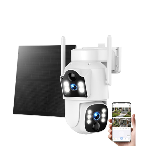 US: TC39XCXXUS,4G Cellular Security Camera Outdoor Wireless, SIM Card Camera with Dual Lens Dual Sensor, Solar Panel 7800mAh Battery, 360 PTZ Auto Track, Color Night Vision, IP66, No WiFi Required