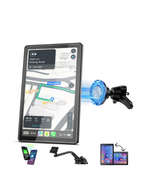 ES: RC18XXXXXX,A-pple CarPlay - Pantalla táctil para coche (7 pulgadas, pantalla táctil HD en modo vertical y horizontal con soporte magnético/enlace espejo/navegación GPS, Bluetooth AUX/FM)