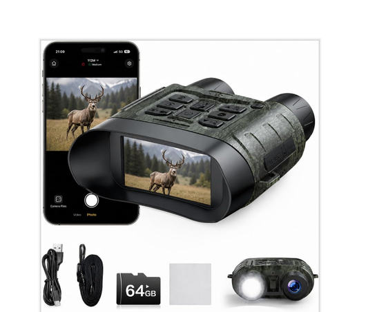 US: NV01AAXXXX, "4K 112MP Night Vision Goggles with WiFi, 12X Zoom, 1500FT Viewing Range | Infrared Night Vision Binoculars, 32GB Card, Wildlife Observation, Camping, Security, Gift for Men, Dad and Teens "