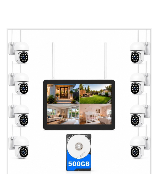 US: SC58XAHXUS,Camcamp Wireless Security Camera System with 10 Inch Monitor, 8 PTZ Cameras