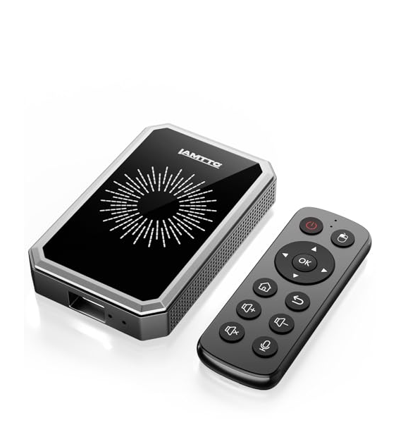 US: RC26XXLDXX,4-in-1 Wireless CarPlay Android Auto Adapter with App Download and Remote Control,Magic AI Smart Box for Netflix/YouTube/TikTok,Support 4K Video,USB Playback,for Cars with OEM Wired CarPlay