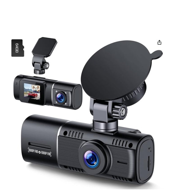 ES: C310CAXXXX, 1080P Dash CAM, Visión Nocturna, Cámara Trasera Giratoria 360°, Tarjeta SD 64 GB, Pantalla IPS 2.45», Gran Angular 170°, Modo Aparcamiento
