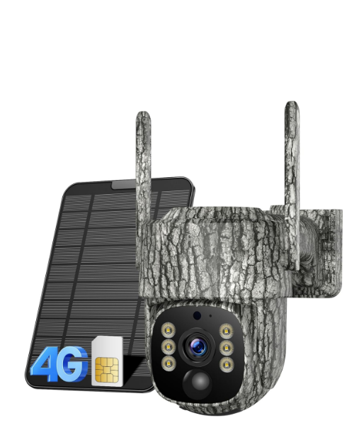 US: TC32BCXXUS,4G LTE Cellular Trail Camera, 360° Live Streaming Solar Game Camera 2.5K SIM Card Included, Auto Tracking Security Cameras Wireless Outdoor with Night Vision, Motion Activated for Outdoor, 1 Pack