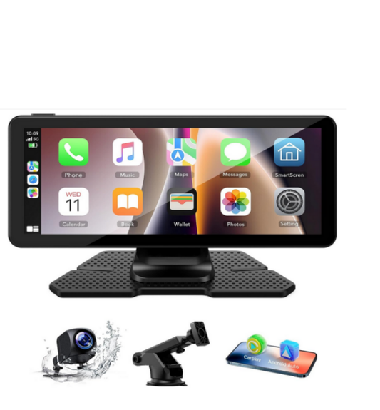 IT: RC09AXXXXX ，Radio Portatile per Auto a Schermo Tattile da 6,86 Pollici con A-pple Carplay Android Auto con Dashcam Anteriore Posteriore 2.5K + 1080P, Radio Audio per Auto con Mirror Link / Bluetooth / FM / AUX / 64G TF