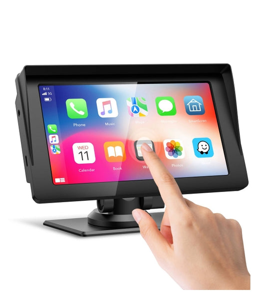 DE: RC04DXXXX-T，Wireless Carplay Android Auto Display, 7 Zoll Touchscreen Car Play Autoradio mit Bildschirm, GPS Navigationsgerät Drive mit Bluetooth 5.0, Siri/G00gle Voice Assistant, Mirror Link, AUX, FM