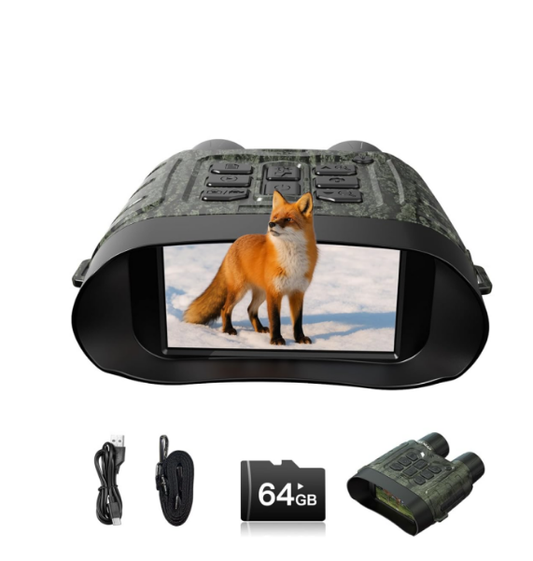 DE: NV01XEXXXX, Night Vision Goggles, 112 MP + 4K UHD, 12X Zoom, 5000mAh Battery, 64GB Card Included, 1300ft Viewing Range