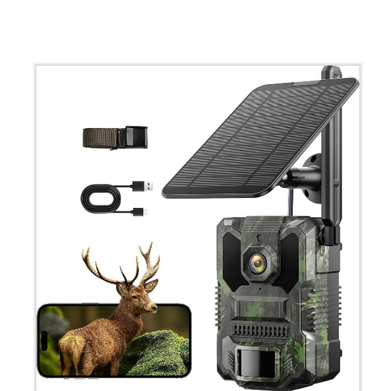 US: TC36AXPXUS,4G LTE Cellular Trail Camera, 2.5K Game Camera with Live Streaming, Built-in SIM Card, Solar Panel, 4 Area in 1 Screen, Night Vision, Motion Activated Game Camera for Hunting & Outdoor Security