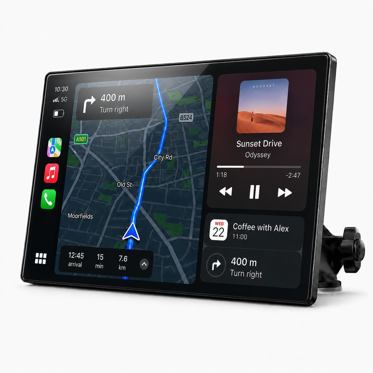 CA: RC07DBXDXX, "9"" Wireless CarPlay Screen,Smart Upgrade for Older Cars  CarPlay & Android Auto with Dual-Band WiFi, Auto-Reconnect, Bluetooth, AUX/FM, Mirror Link & OTA Updates"