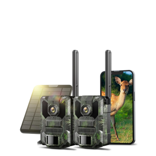 US: TC36,Trail Camera 2 Pack, Cellular Trail Cameras Built-in SIM Card 2.5K HD with 4 Area in 1 Screen, Smart PIR Detection, 10x Digital Zoom Solar Game Cameras with Night Vision Motion Activated Waterproof