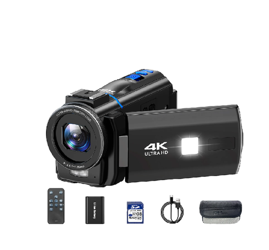 US: [Only for Walmart] AC11A, Campark 4K 30FPS Video Camera 48MP Camcorder with IR Night Vision 16X Digital Zoom 3.0" Touch Screen