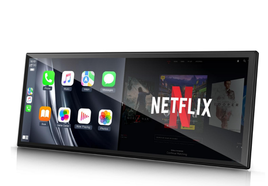 US: RC29XAXDXX, Upgraded 10.25'' Wireles Carplay Screen with Netflix YouTube Apps and Backup Camera Built-in Entertainment Video Box Navigation Voice Assistant for iOS 10+ Android 11+