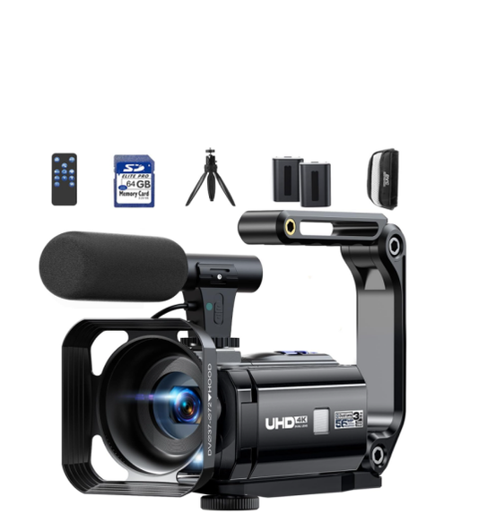 UK: AC09DXXXXX,  Camcorder 4K 60fps with IR Night Vision Dual Lens 56MP Video Camera 16X Digital Zoom