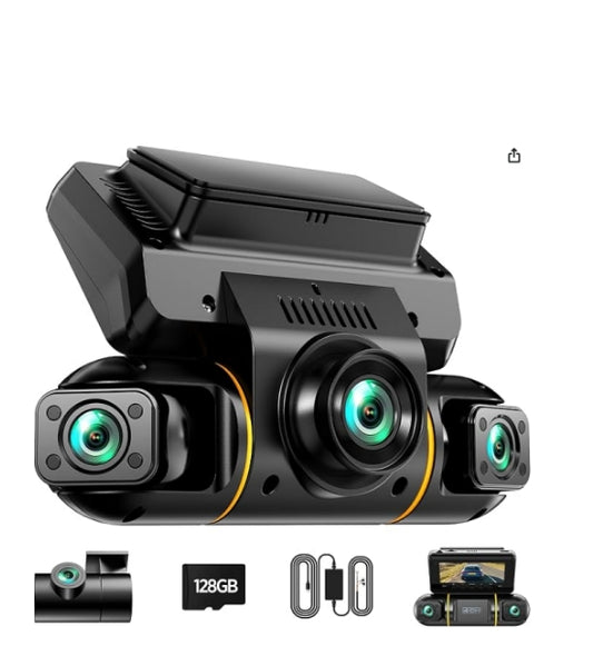 ES: DC21AXXXXX, DashCam 4 Canales Dash CAM 360 Grados Camara Coche grabadora Monitor de Aparcamiento Visión Nocturna IR Tarjeta 128GB Kit de Cableado Gratis