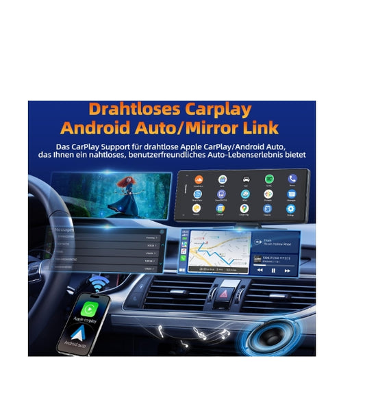 ES: RC16BXXDXX, Inalámbrico Carplay Pantalla Coche,Para Apple Carplay&Android Auto,9.26 Pulgadas Pantalla táctil IPS Pantalla, Automóviles Radio de Car Audio Bluetooth music/Mirror Link/GPS Navigation for Coche