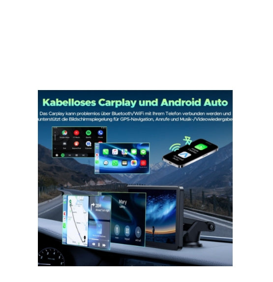 FR:  RC08DXXAXX,sans Fil CarPlay pour Apple Car Play &Android Auto,Écran Tactile IPS de 7 Pouces Voiture Stéréo,ecran carplay Voiture,Autoradio Portable avec Mirror Link/Bluetooth/Siri/Goo-gle GPS Navigation