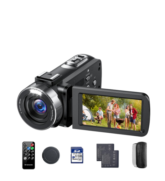US: AC13BAXXXX,Camcorder Video Camera 4K 42MP, 3.0" 270° Rotation Screen Cam Corder, Vlogging Camera for YouTube, 18X Digital Zoom Camcorders with 2 Batteries, Remote Control and 32G SD Card