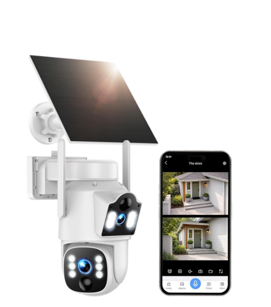 US: TC39XCXXUS,4G Cellular Security Camera Outdoor Wireless, SIM Card Camera with Dual Lens Dual Sensor, Solar Panel 7800mAh Battery, 360 PTZ Auto Track, Color Night Vision, IP66, No WiFi Required