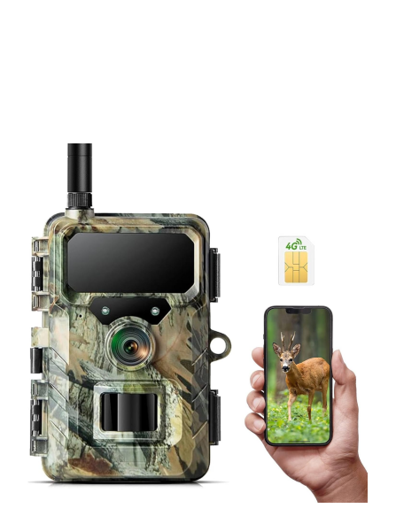 FR:TC31A,Camera de Chasse 4G, 1080P HD 32MP Caméra de Chasse avec Carte SIM et App, Camera Chasse Connectée Telephone Infrarouge Nocturne 2Pcs 850nm LEDs Détecteur de Movement IP66 Étanche