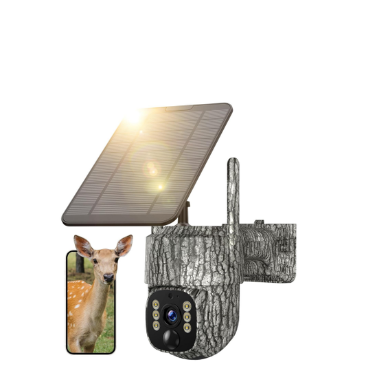 FR: TC32B,4G LTE Camera de Chasse Solaire avec Carte SIM, Camera de Chasse Connectée Telephone, Caméra de Chasse Vision Nocturne Rotation 355° Inclinaison 90° Piege Photographique Détection de Mouvement
