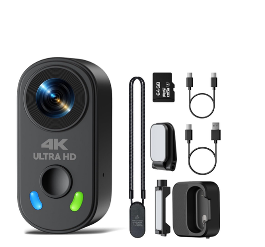US: AC29XAXXXX, Body Camera 4K Mini Action Cam Small Hands Free Recording Body Sports POV Camera with Charger Case, Portable Camcorder Action Camera Mount Anywhere for Cycling, Travel, and Outdoor Adventures